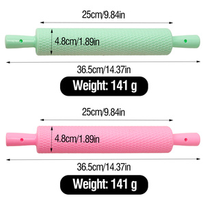 <span class=keywords><strong>Rouleau</strong></span> à pâtisserie texturé antiadhésif de 10 pouces en plastique pour tortillas et fondant, outil de pâtisserie - Product Image 2