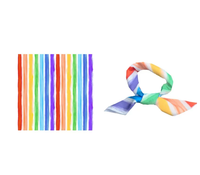 Bandana en polyester à motif arc-en-ciel imprimé numériquement, avec logo personnalisé, pour cadeau de mariage, emballage cadeau, accessoire de coiffure quotidien