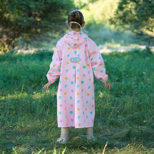 Impermeable para Niños con Espacio para Mochila, Poncho Largo Impermeable y Cortavientos para Niños y Niñas, Tela de Poliéster Pongee - Product Image 4