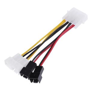 4-Pin Molex a <span class=keywords><strong>3</strong></span>-Pin Cable de alimentación del ventilador de conector de adaptador de 12v 12v * 2 / 5v * 2 ordenador ventilador - Product Image 6