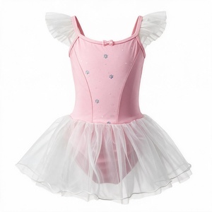 Maillot de Ballet para Niñas con Tutú, Vestido de Danza con Volantes en el Hombro, Cuello Cuadrado Brillante, Ropa para Actuaciones y Entrenamiento - Product Image 3