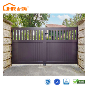 Exterior Aluminum Alloy <strong>14ft</strong> Driveway <strong>Gates</strong> with Remote Control Eco-friendly Weather Resistant Includes 3D Modeling Service - Product Image 6
