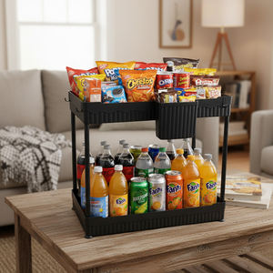 Gabinete de cocina y baño, organizador para debajo del fregadero, armario deslizante, organizador de cesta, cajón, estante de fregadero deslizante de 2 niveles - Product Image 5