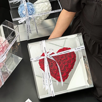 2026 2027 Hadiah Valentine Terlaris Mawar Awet dalam Kotak Kaca untuk Dekorasi Rumah/Pernikahan