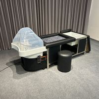 Lit de lavage capillaire haut de gamme européen avec arche d'eau, sauna à vapeur et design ergonomique pour le confort du client