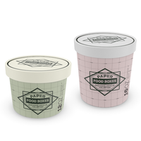 Boîte à glace en carton, boîte d'emballage à emporter en papier ondulé cylindrique