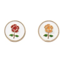 Boutons décoratifs en alliage de zinc de style chinois rétro, à la mode, en forme de rose, écologiques, pour vêtements et manteaux