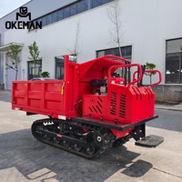 OKEMAN 1-Tonnen-Mini-Raupendumper mit Gummiketten, Motor, Getriebe und Pumpe für den Einsatz in der Landwirtschaft