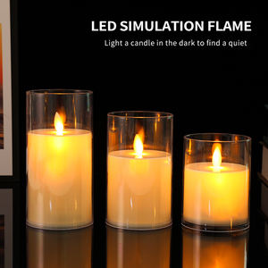 Bougies sans flamme Bougies à piles <span class=keywords><strong>Bougie</strong></span> en verre <span class=keywords><strong>LED</strong></span> Scintillement Danse <span class=keywords><strong>Wick</strong></span> Tea Lights - Product Image 2