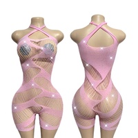 Vêtements de danse exotique Pole Lingerie en résille Combinaisons moulantes Costumes de danse en strass Vêtements de danse exotique Stripper Stripper Outfit
