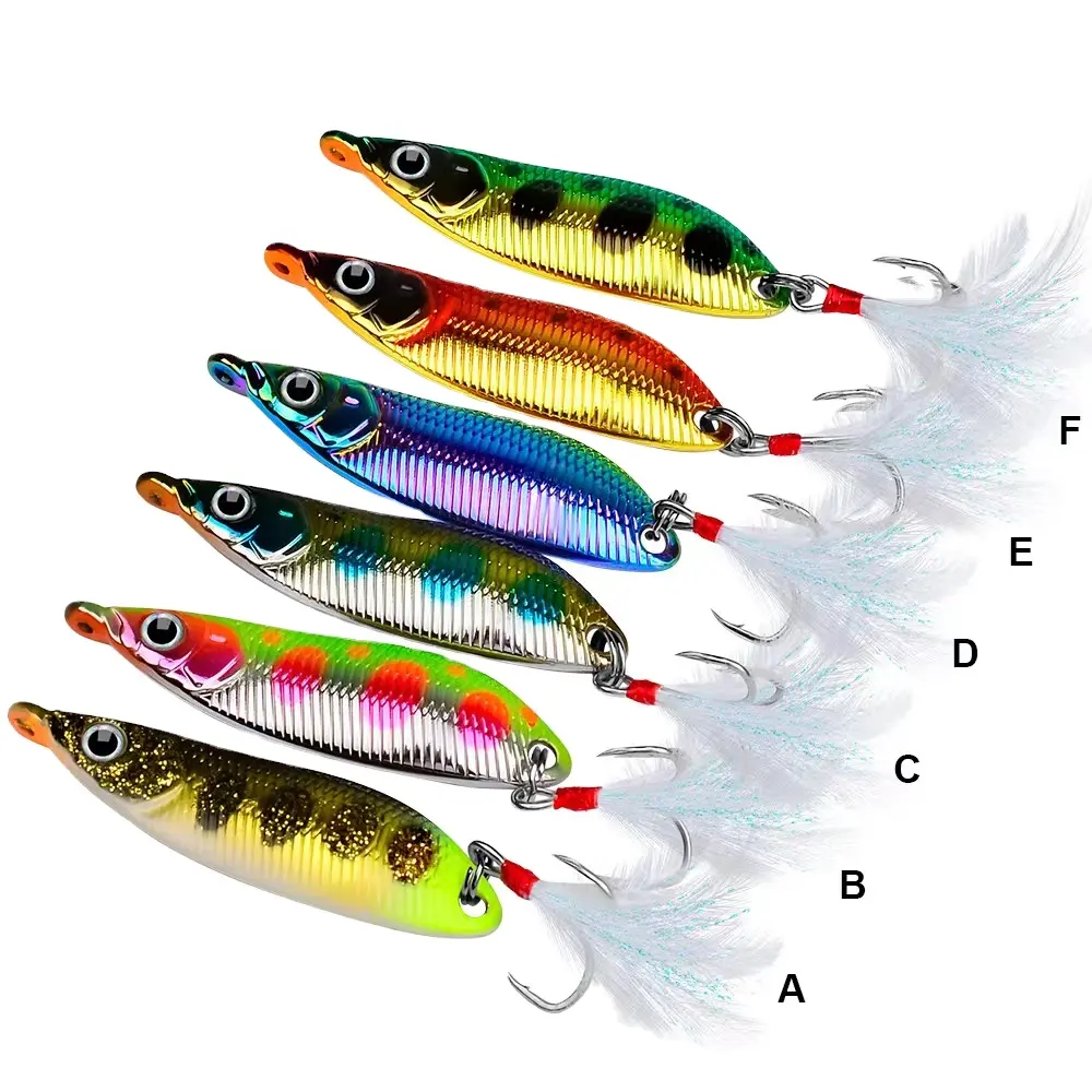 2.5g 3.5g 5g 7g 9g 6 colours S type 3D Printing Flpating Metal Jigs Lures Casting Fishing Bait Tackle Jigging Fishing Lures