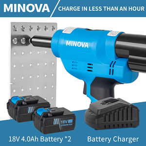 Remachadora Inalámbrica Profesional MINOVA, Remachadora Industrial Inalámbrica de 18 V y 4 Ah, Potente Máquina Remachadora sin Escobillas - Product Image 5