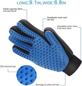 Silicone Pet Grooming Gloves TPR Dog Bath <b>Brush</b> for Hair Removal Sustainable & Charged for Cat Hair <b>Cleaning</b> & Pet Care Products - Product Image 2