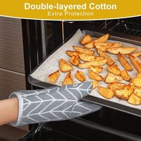 Gants isolés de cuisine Gants à carreaux épaissis Anti-brûlure et résistants à la chaleur Mitaines de four en coton et lin pour la cuisson