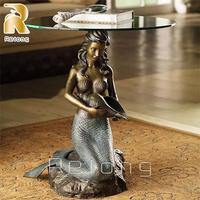 Sculpture de table de sirène en bronze coulé de conception moderne grandeur nature RELONG à vendre