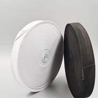 Bande élastique en polyester certifiée OEKO-TEX CQ, 10 mm-70 mm, blanche et noire, vente en gros, bandes élastiques tricotées personnalisées pour vêtements