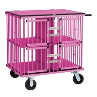 USMILEPET Poussette pour animaux de compagnie 4 portes en aluminium massif, très vendue, pour exposition, esthétique, durable, pliable, cage pour chien, concours canin