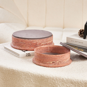 Khay đá cẩm thạch màu đỏ cổ điển cho nhà trang trí máy tính để bàn Bộ đồ ăn và trái cây sấy khô tấm trang trí thiết kế nội thất - Product Image 6