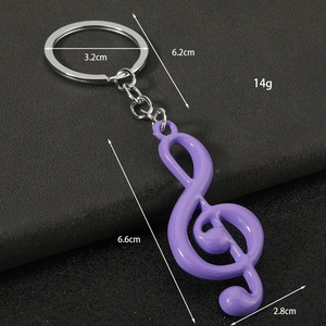Wholesale Colorful Treble Clef <b>Music</b> Note Keychain For <b>Music</b> Lover <b>Bag</b> Charm Pendant - Product Image 6