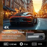 Caméra de voiture sans fil Wifi DVR avec vision nocturne WDR, écran de 1,47 pouce, boîte noire de voiture, caméra de tableau de bord avant et arrière 4K