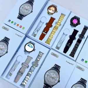 2 in 1 Smart Watch <b>with</b> 2 Straps Stainless Steel Watch Bands Round Shape Wireless Charging <b>Smartwatches</b> Smart Watch L500PRO - Product Image 1
