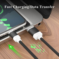 Cable de Carga TPE Negro USB-A a USB-C de 6 pies con Carcasa Metálica, Carga Rápida y Sincronización de Datos para Dispositivos Móviles