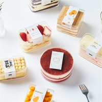Boîte à gâteau en plastique transparent, de qualité alimentaire, réutilisable en PET avec couvercle, 1 pièce