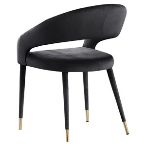Chaise de salle à manger moderne en acier inoxydable, chaise en velours, <span class=keywords><strong>fauteuil</strong></span> de salle à manger incurvé - Product Image 4