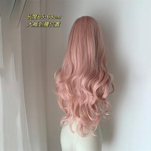 วิกผมยาวหยิกของแฟนนี่พร้อมหน้าม้าปัดข้าง ไฟเบอร์คาเนคาลอน เส้นผมธรรมชาติ ครอบเต็มศีรษะสำหรับคอสเพลย์ - Product Image 5