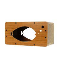 Griffoir pour chat en carton ondulé, design poisson, multifonctionnel 2 en 1, empilable, haute densité, durable, écologique