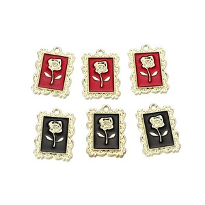 Alloy Rose Flower Themed Pendant With Oil Dripping Process For Everyday Wear Unisex Charm - Product Image 5