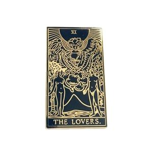 Diseño libre Venta caliente Tarot los amantes Ángel Adán y Eva oro Metal buena calidad broche personalizado suave duro esmalte pines insignia - Product Image 1