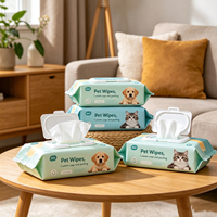 Lingettes nettoyantes pour le corps, le menton et les pattes des animaux de compagnie avec logo personnalisé, formule douce, lingettes humides sûres pour le toilettage des chiots