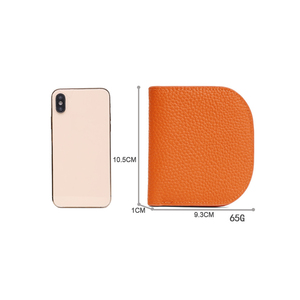 Femmes à la mode mince minimaliste en cuir véritable Mini portefeuille couleur <span class=keywords><strong>Orange</strong></span> peau de vache <span class=keywords><strong>porte</strong></span>-<span class=keywords><strong>monnaie</strong></span> petit argent portefeuilles pour les femmes - Product Image 3