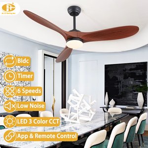 Ventilateur de plafond moderne à pales en <span class=keywords><strong>bois</strong></span> BLDC - 52 pouces LED avec télécommande, moteur DC silencieux pour la décoration intérieure - Product Image 2