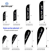 Drapeaux à franges personnalisés pour l'extérieur, polyester, bord de route, jardin, support de bannière personnalisé, bannière promotionnelle en forme de larme