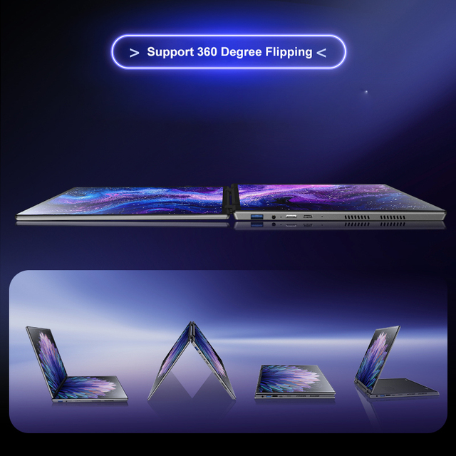 New Original 14 Inch Dual 14 Inch IPS Touch Screen Metal 2in1 Laptop 16GB Memory 1TB SSD Intel 12th Gen CPU N100