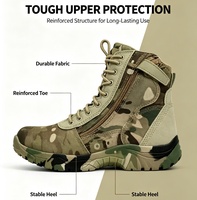 Bottes tactiques mi-mollet OEM avec tige en cuir, doublure en mesh, semelle extérieure en caoutchouc, semelle intermédiaire en EVA - Toutes saisons, hiver