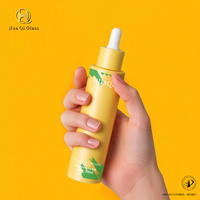 Emballage cosmétique personnalisé, flacon électro-plaqué, sérum, huile essentielle, flacon en verre cylindrique avec compte-gouttes, plusieurs couleurs, flacon essentiel