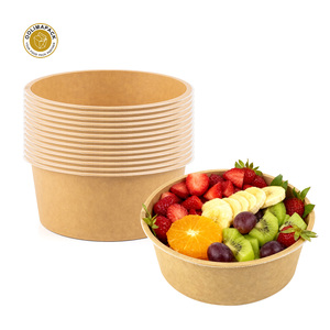 Oolima tùy chỉnh in logo evoh PE kraft giấy bền cổ điển Hộp đựng thức ăn & lấy đi bát cho cà ri gạo - Product Image 2