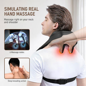 Nackenmassagegerät mit Wärmefunktion, Kabelloses Tiefenmassagegerät für Nacken, Shiatsu-Rücken-, Schulter- und Nackenmassagekissen - Product Image 3