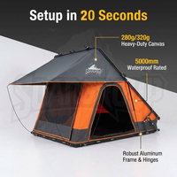Tente de toit ultra-fine triangulaire à coque rigide pour 2-3 personnes, profil bas, imperméable, en aluminium, pour le camping sur le toit
