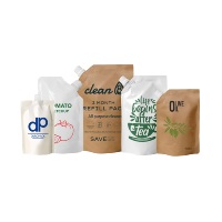 Sac en plastique réutilisable personnalisé usage quotidien pochette à bec sous-emballage pour shampooing liquide cosmétique et autres produits