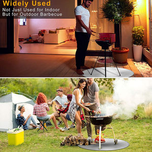 YIHUAXING Semicircular <strong>Fireplace</strong> Carpet Floor Mats Anti-Slip Fire Retardant Fiberglass Accessory Type Charcoal Cooking <strong>Covers</strong> - Product Image 4