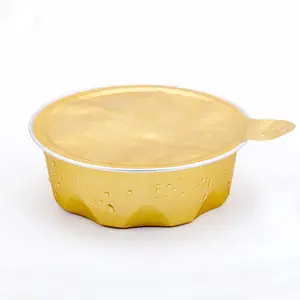 Thời Trang Mới Bền Màu Mini 55Ml Bánh Khuôn Creme Brulee Vòng Tin Loaf Pan Dùng Một Lần Nhôm Foil Tráng Miệng Cup Với Nắp