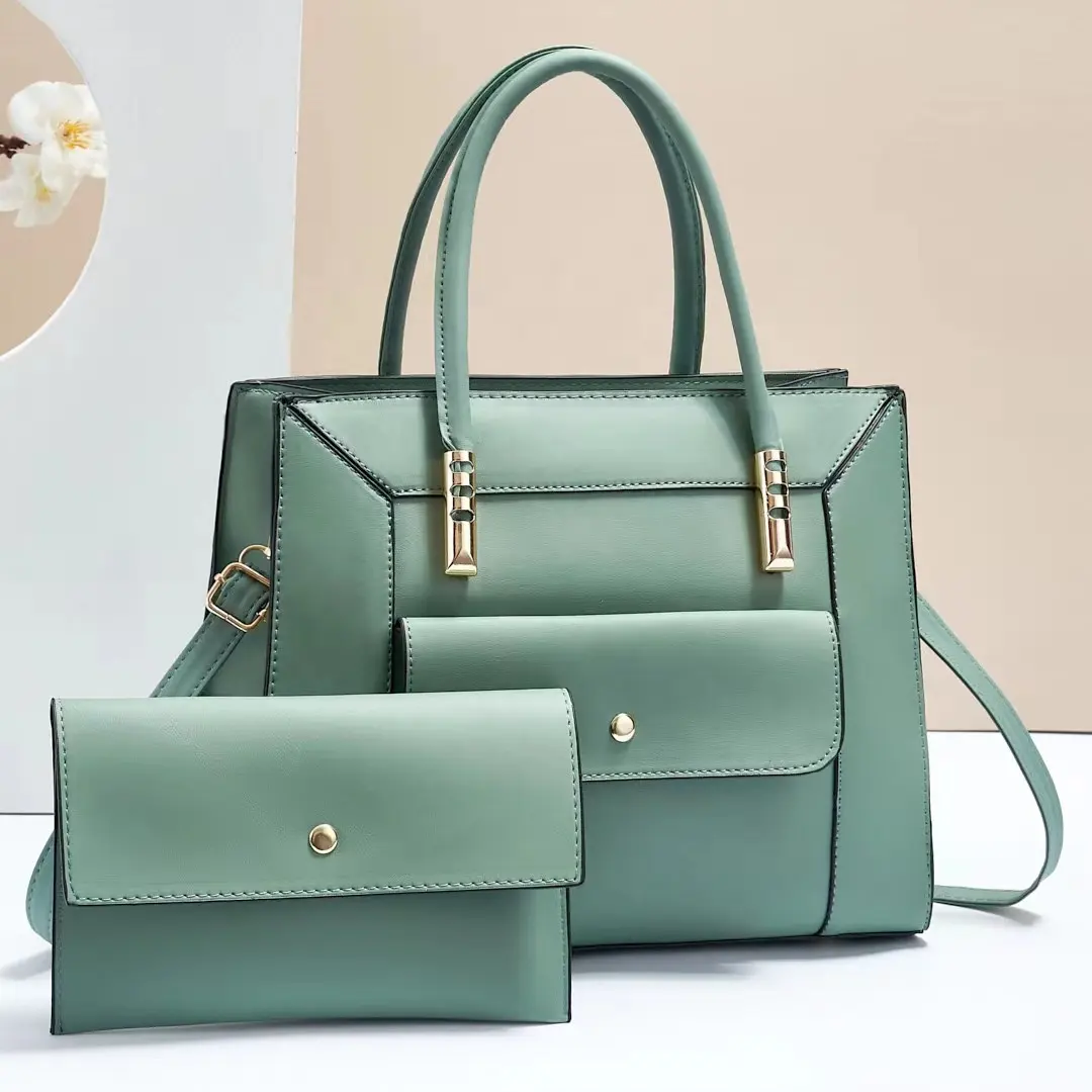 2023 New PU Women Handbags Big Capacity Ladies Clutch Bag Handbag Set Wallet 3 in 1 handbags set for women