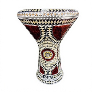 Gawharet El Fan Égyptien pour Darbuka Doumbek, Instrument de Percussion Artisanal en Aluminium Mosaïque Bourgogne, Tailles Disponibles 22 23 - Product Image 1