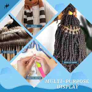 Amygirl Multi-Purpose Crochet Hook Needles 16mm Length Plastic Silicone for <b>Hair</b> Braids Extensions Micro <b>Braiding</b> Home Salon Use - Product Image 6