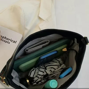 Bolso Tote de Color Sólido a la Moda para Mujer, Bolso de Hombro Casual Versátil con Cierre para Uso Diario, Bolso Moderno que Combina con Todo - Product Image 4