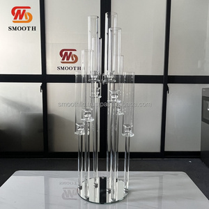 SMOOTH Wedding Tabletop Decoration Candlesticks <b>Tall</b> Clear Crystal Glass Clear <b>Candle</b> <b>Holder</b> - Product Image 6